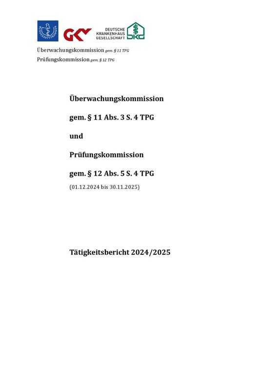 Tätigkeitsbericht 2024/2025 von Überwachungskommission und Prüfungskommission